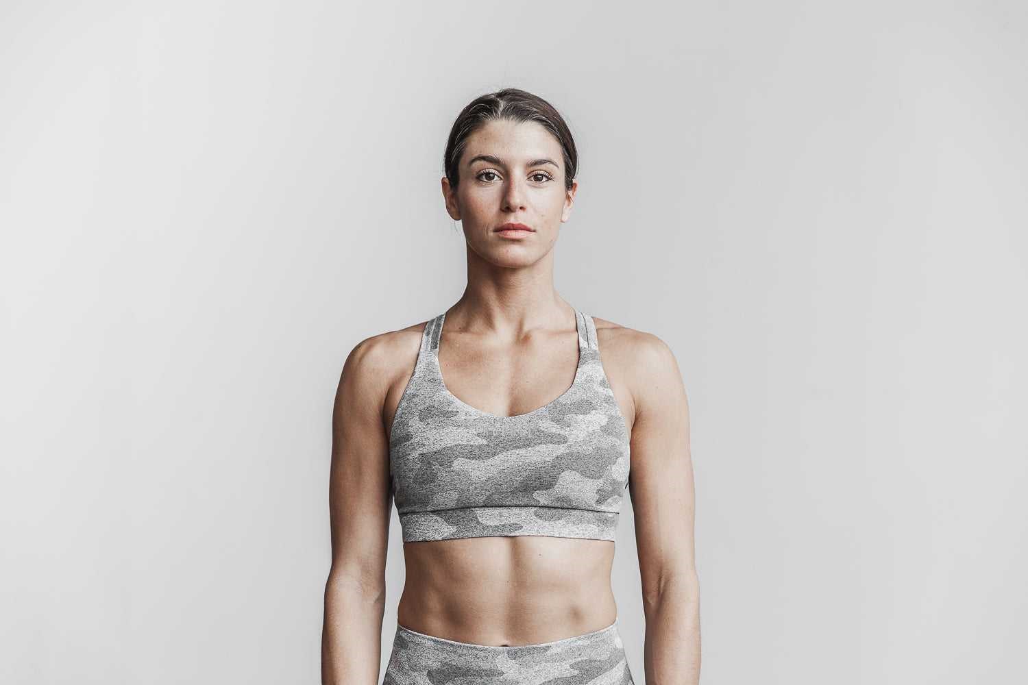 Nobull Pace Sports Bra (Plush Heather) Sports Bras White Camo | 9248-TXCES