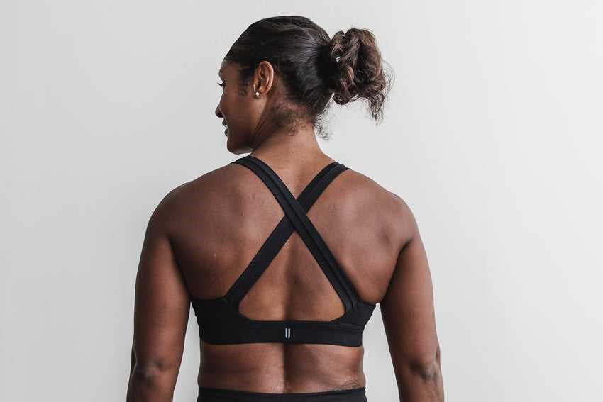 Nobull Pace Sports Bra (Plush Heather) Sports Bras Black | 9803-QVDSH