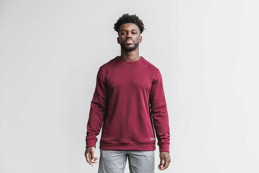 Nobull Performance Crew Sweatshirt Outerwear Deep Wine | 1429-TUXFH