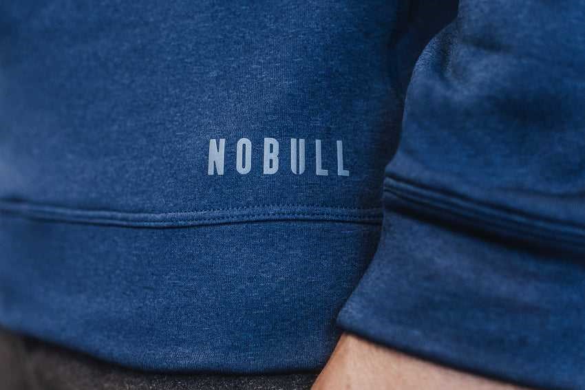 Nobull Performance Crew Sweatshirt Outerwear Steel Blue | 3590-ZGFOY