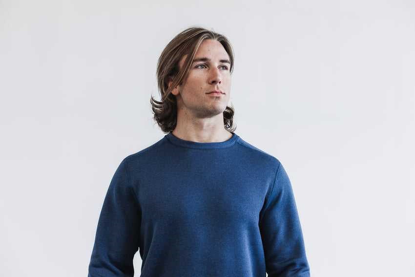 Nobull Performance Crew Sweatshirt Outerwear Steel Blue | 3590-ZGFOY