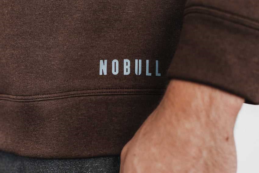 Nobull Performance Crew Sweatshirt Outerwear Mocha | 7592-GVAUO