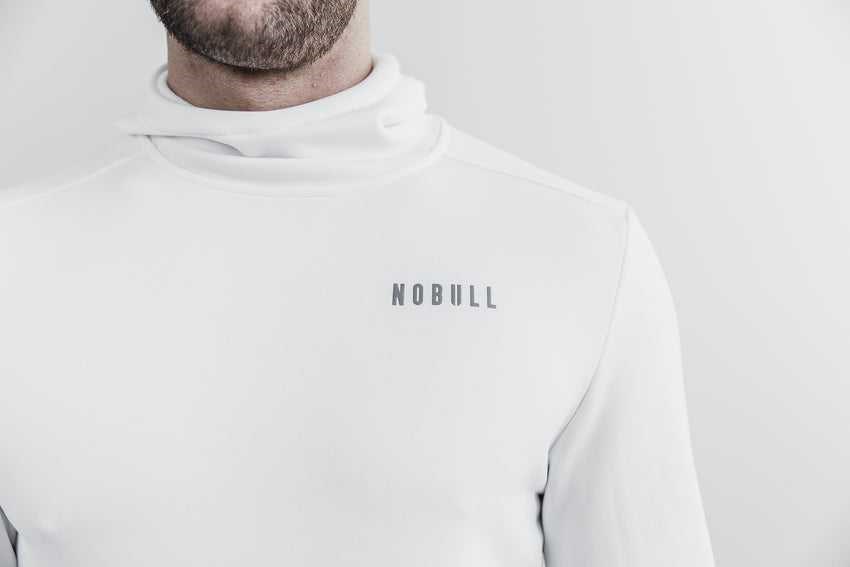 Nobull Performance Pullover Hoodie Outerwear White | 8415-PNZEV