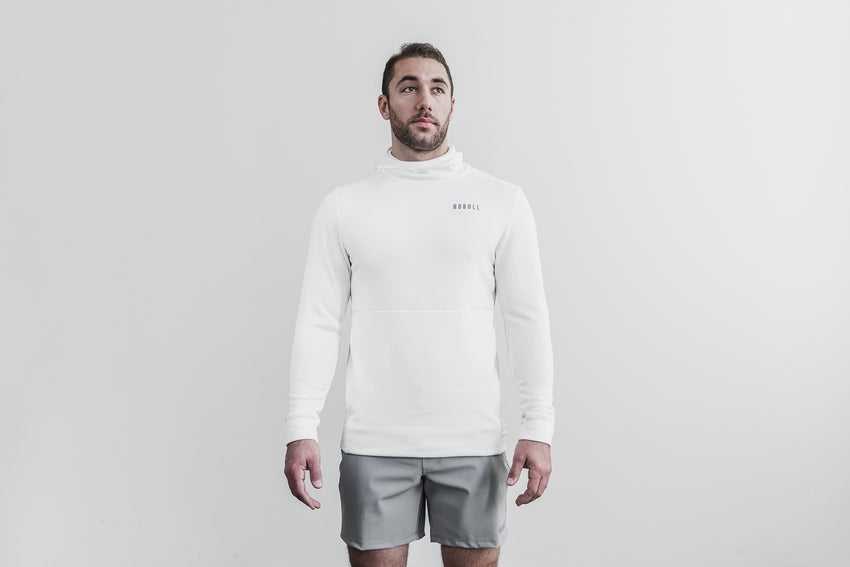 Nobull Performance Pullover Hoodie Outerwear White | 8415-PNZEV