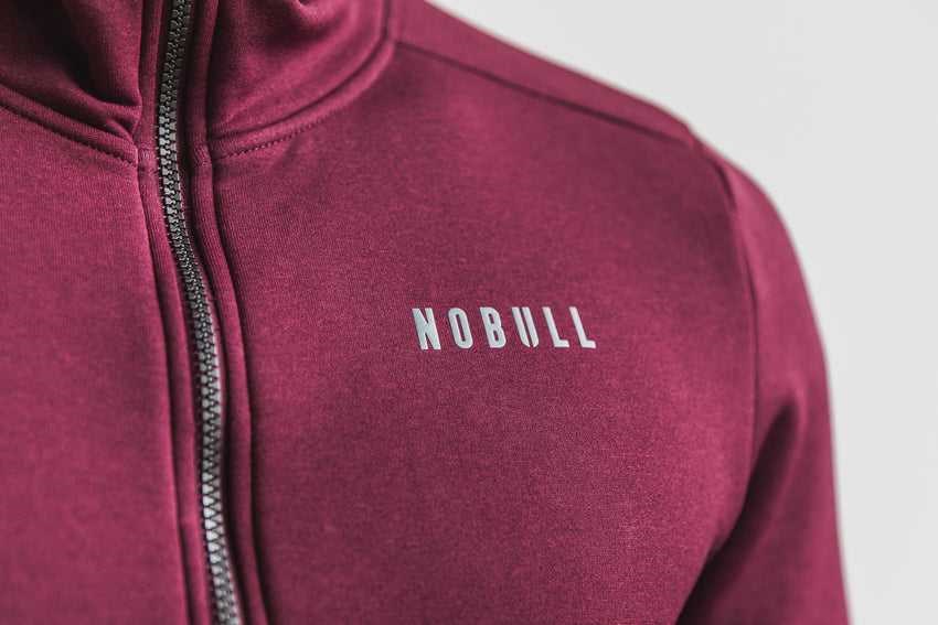 Nobull Performance Zip-Up Hoodie Outerwear Deep Wine | 3284-ERVYM