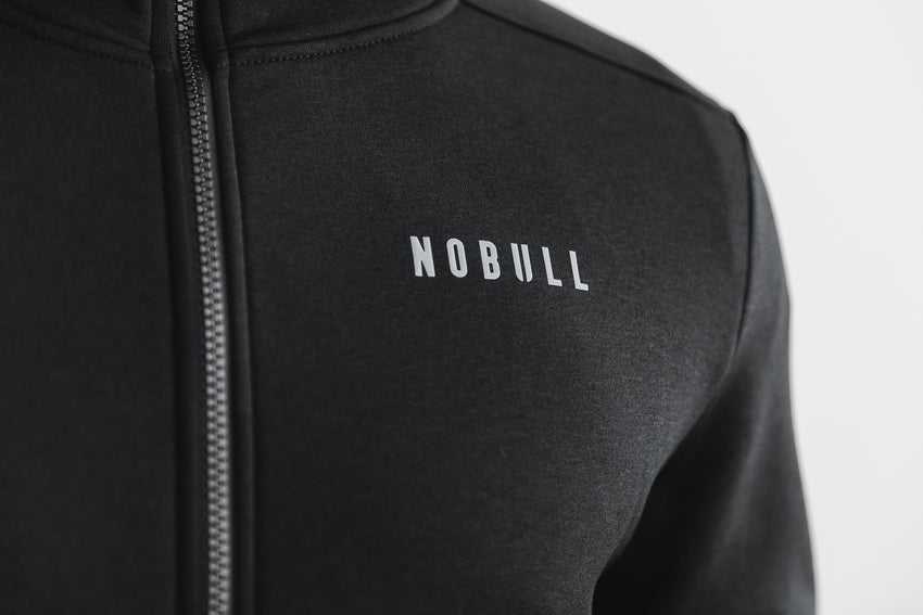 Nobull Performance Zip-Up Hoodie Outerwear Black | 7639-WVLGT