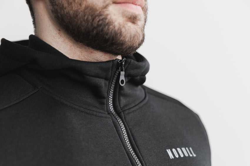 Nobull Performance Zip-Up Hoodie Outerwear Black | 7639-WVLGT