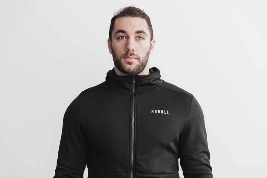 Nobull Performance Zip-Up Hoodie Outerwear Black | 7639-WVLGT