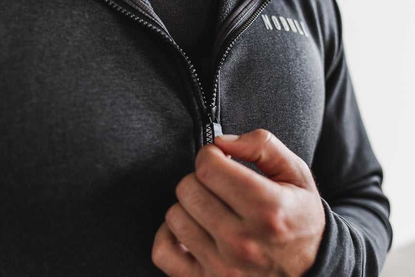 Nobull Performance Zip-Up Hoodie Outerwear Graphite | 9173-JTEWQ