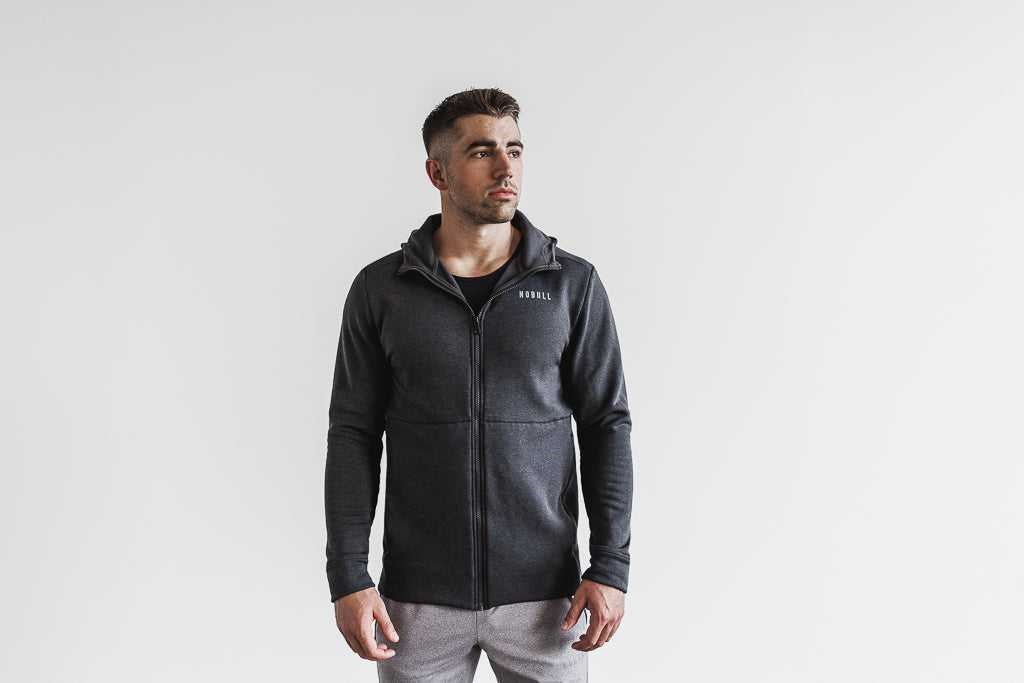 Nobull Performance Zip-Up Hoodie Outerwear Graphite | 9173-JTEWQ