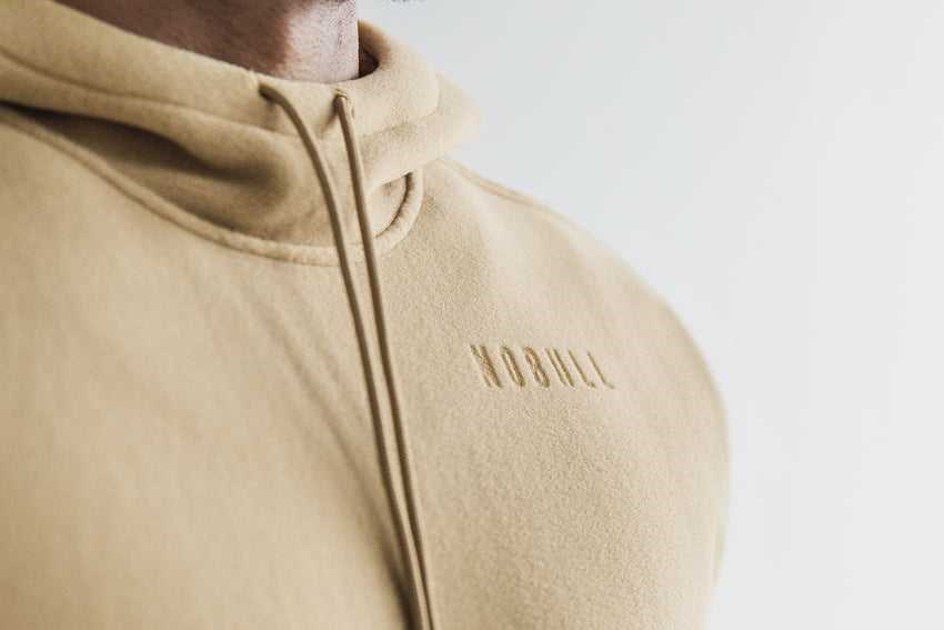 Nobull Polartec Wind Pro Arctic Pullover Hoodie Outerwear Beige | 2890-TYBNW