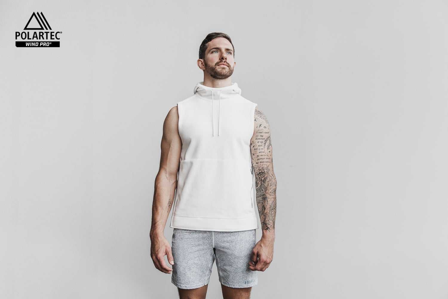 Nobull Polartec Wind Pro Arctic Sleeveless Pullover Outerwear White | 8231-MTVFN