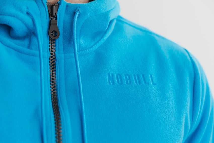 Nobull Polartec Wind Pro Arctic Zip-Up Jacket (Neon) Outerwear Neon Blue | 2094-XSWPF