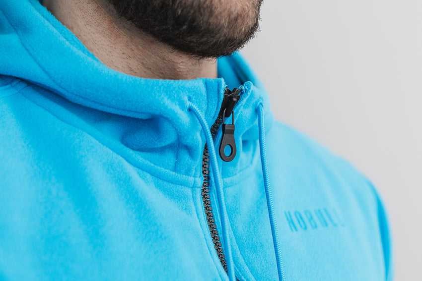 Nobull Polartec Wind Pro Arctic Zip-Up Jacket (Neon) Outerwear Neon Blue | 2094-XSWPF