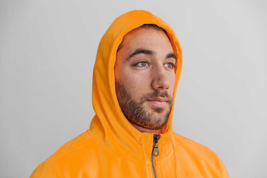 Nobull Polartec Wind Pro Arctic Zip-Up Jacket (Neon) Outerwear Neon Orange | 6254-PHUFL