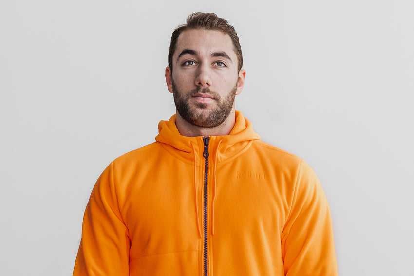 Nobull Polartec Wind Pro Arctic Zip-Up Jacket (Neon) Outerwear Neon Orange | 6254-PHUFL