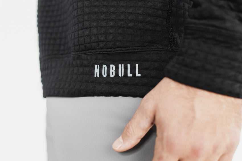 Nobull Quilted Crew Pullover Outerwear Black | 1935-RPSKW