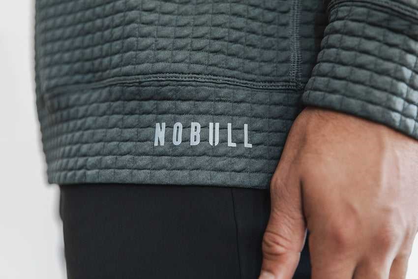 Nobull Quilted Crew Pullover Outerwear Dark Shadow | 3864-KFOLX