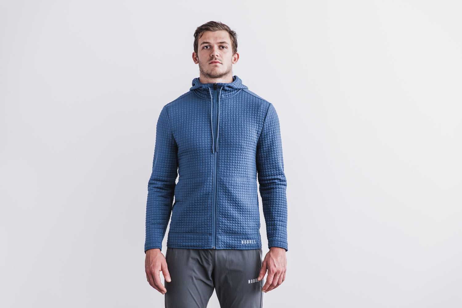 Nobull Quilted Zip-Up Jacket Outerwear Coastal Blue | 1986-OBGSY