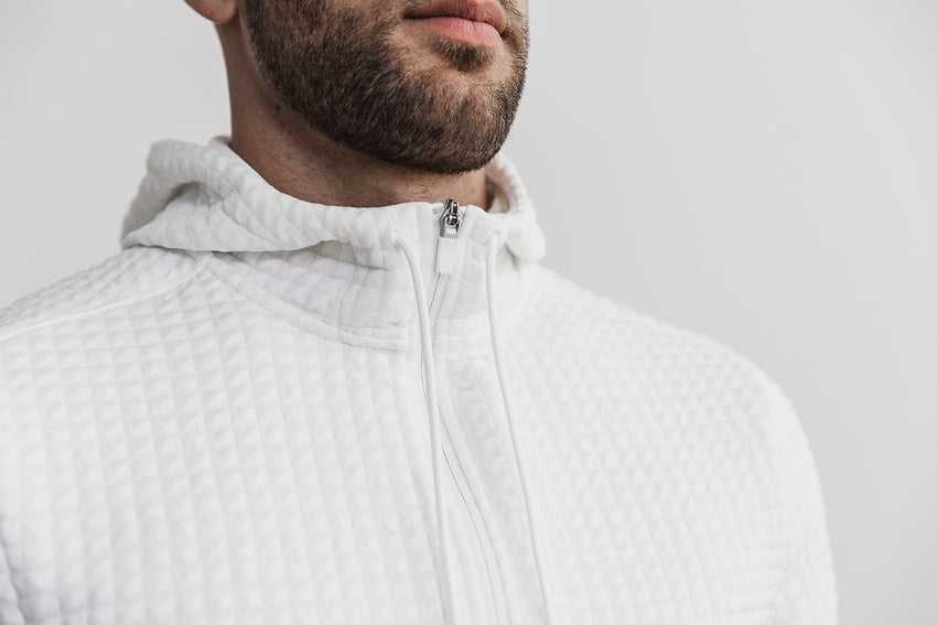 Nobull Quilted Zip-Up Jacket Outerwear White | 0732-BJCUD