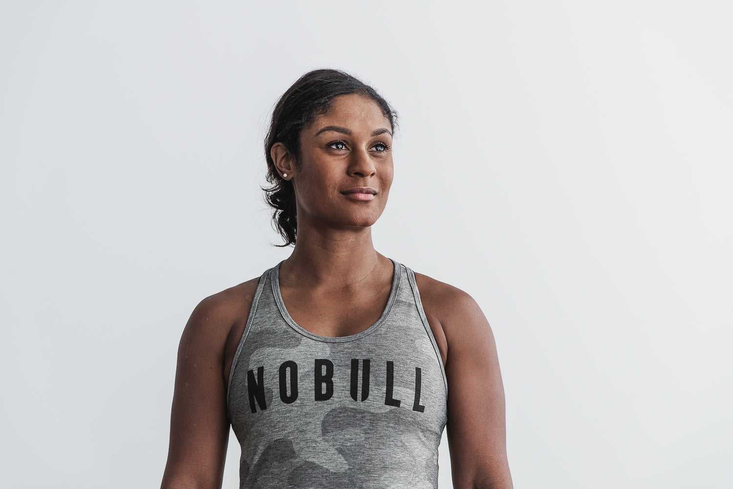 Nobull Racerback Tank (Camo) Tanks & Tees Grey Camo | 4837-DLEOH