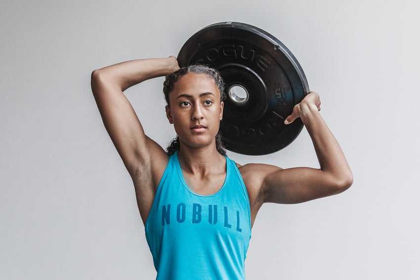 Nobull Racerback Tank (Neon) Tanks & Tees Neon Blue | 3629-PRQEK