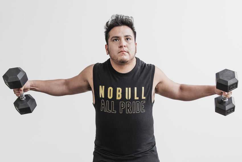 Nobull Sleeveless Crew Sweatshirt (Pride) Outerwear Black / Gold | 2907-ILPZU