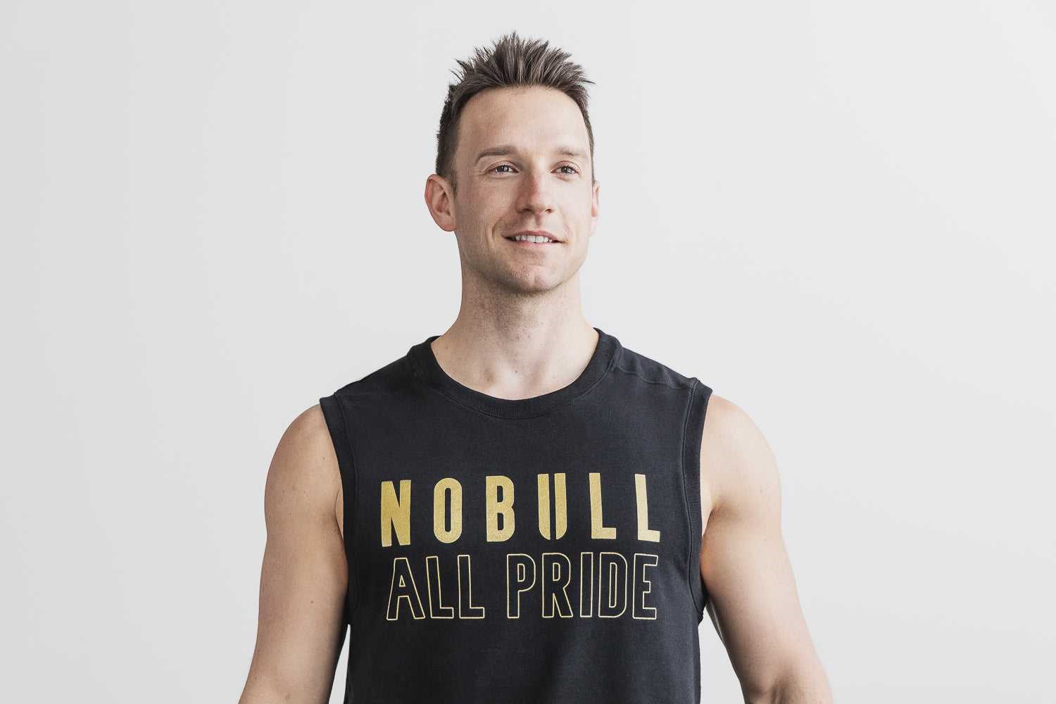 Nobull Sleeveless Crew Sweatshirt (Pride) Outerwear Black / Gold | 2907-ILPZU