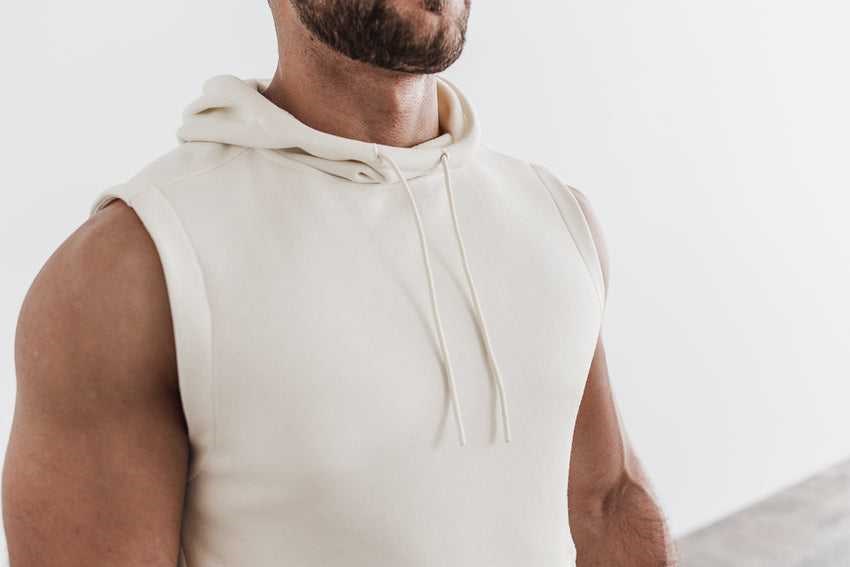 Nobull Sleeveless Hoodie Outerwear Ivory | 7813-RWESM