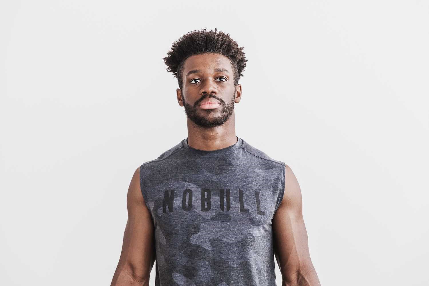 Nobull Sleeveless Tee (Camo) Tanks & Tees Charcoal Camo | 7045-RJHZL