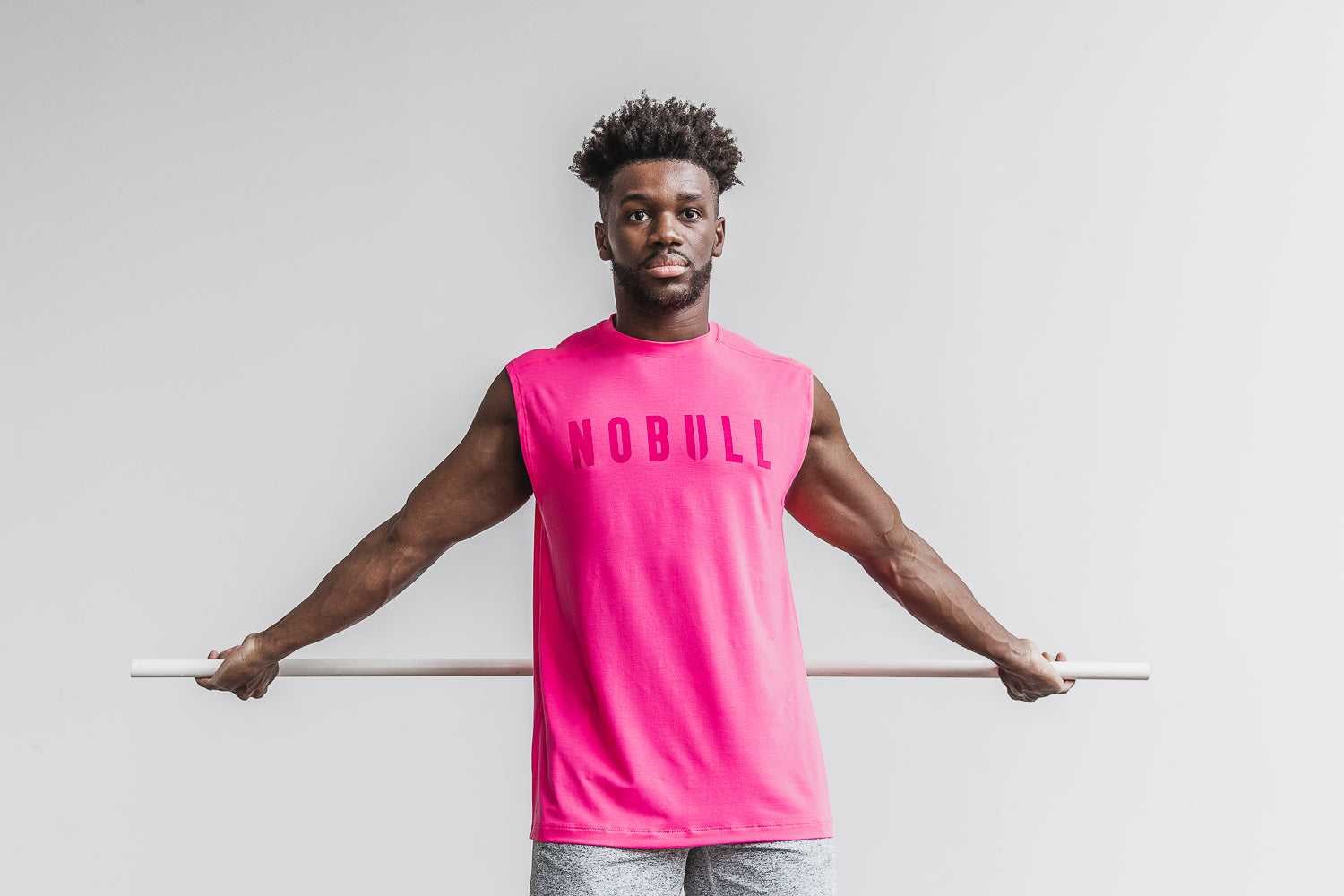 Nobull Sleeveless Tee (Neon) Tanks & Tees Neon Pink | 3916-UTEPJ