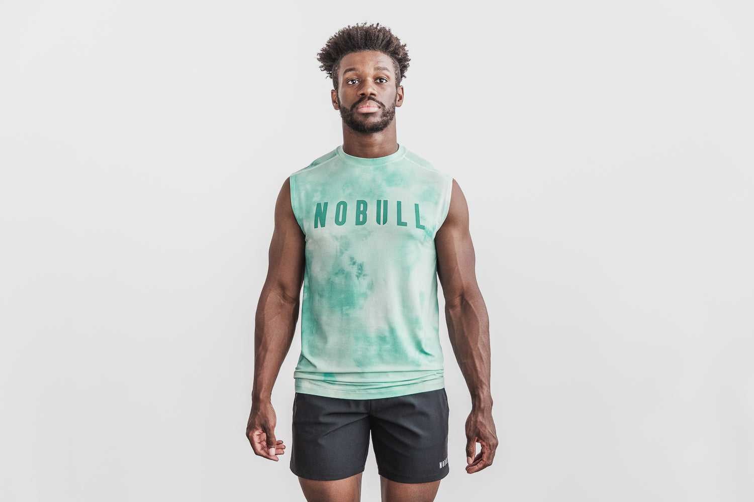 Nobull Sleeveless Tee (Tie-Dye) Tanks & Tees Vanilla / Aqua Tie-Dye | 8653-KHXUP