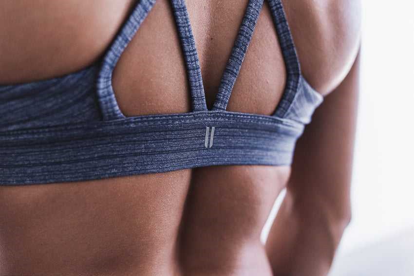 Nobull Sports Bra (Heather Stripe) Sports Bras Heather Navy Stripe | 3458-YLDNI