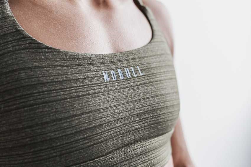 Nobull Sports Bra (Heather Stripe) Sports Bras Heather Army Stripe | 5261-KVAPI