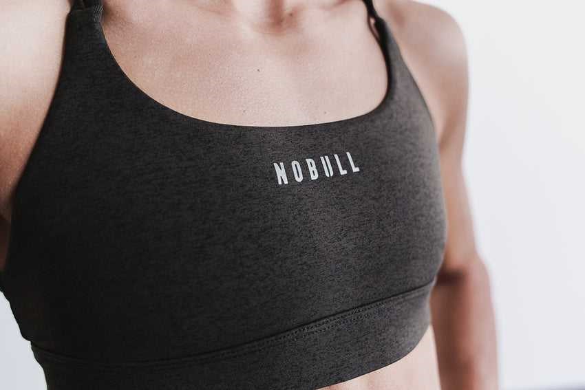 Nobull Sports Bra (Plush Heather) Sports Bras Black Heather | 1482-BDAFU