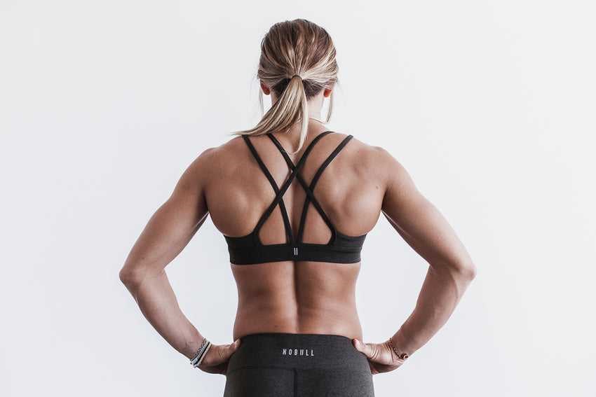 Nobull Sports Bra (Plush Heather) Sports Bras Black Heather | 1482-BDAFU