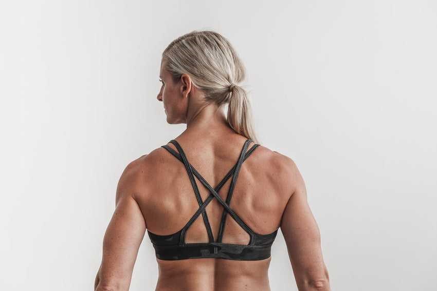 Nobull Sports Bra (Plush Heather) Sports Bras Charcoal Camo | 1897-HPDYZ