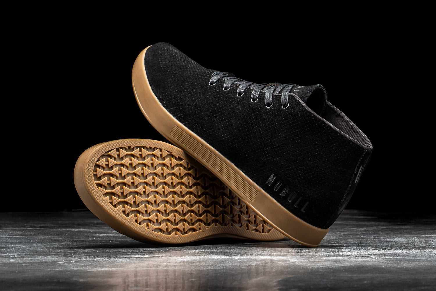 Nobull Suede Mid Trainer Suede Black Dark Gum | 0984-OSNHI