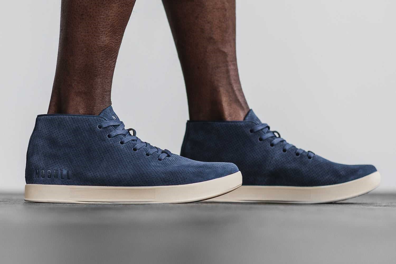 Nobull Suede Mid Trainer Suede Navy Ivory | 9816-MHQBX