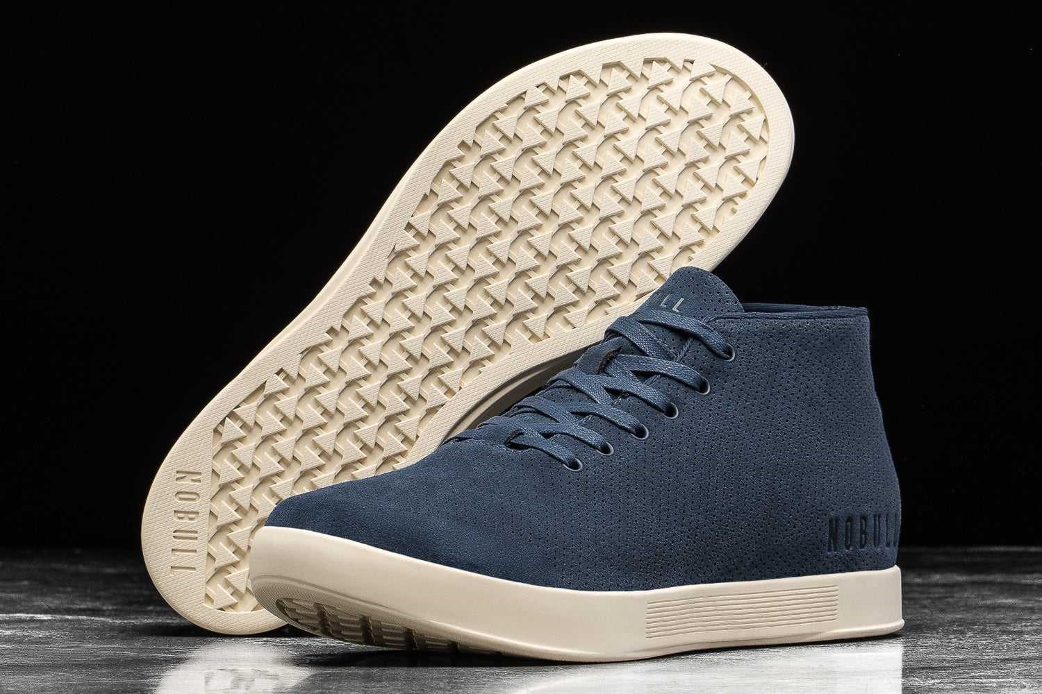 Nobull Suede Mid Trainer Suede Navy Ivory | 9816-MHQBX