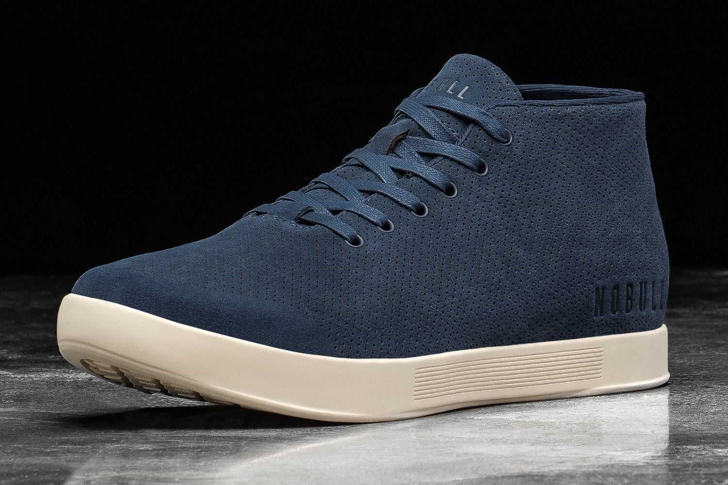 Nobull Suede Mid Trainer Suede Navy Ivory | 9816-MHQBX