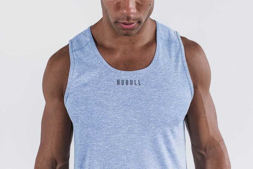 Nobull Textured Tank Tanks & Tees Light Blue | 3617-MHZFA