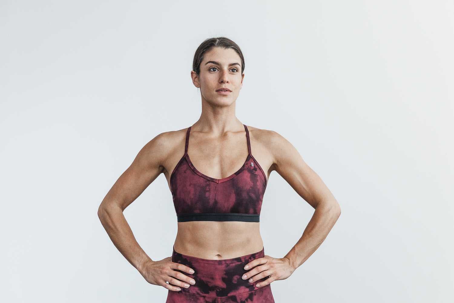 Nobull V-Neck Sports Bra (Tie-Dye) Sports Bras Lava / Black Tie-Dye | 8973-EBXCF