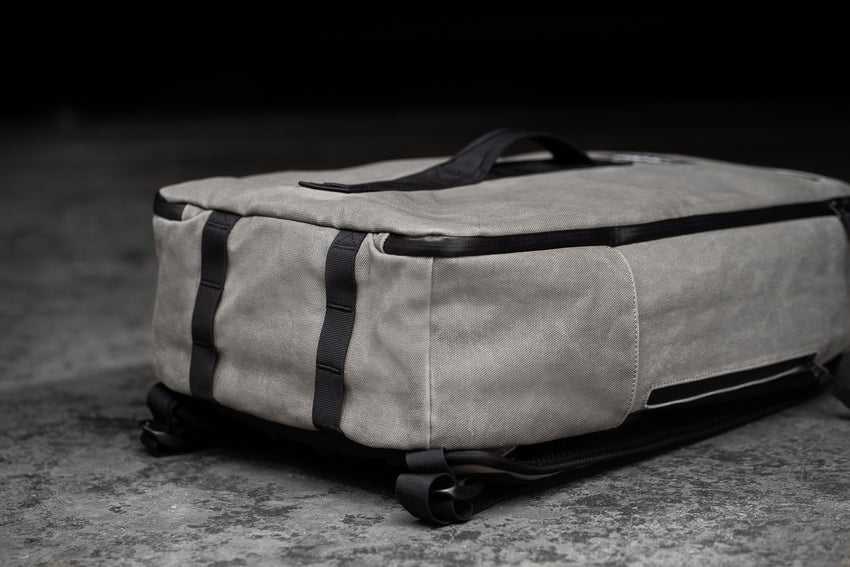 Nobull Waxed Canvas Backpack Bags Grey | 1932-QAGDO