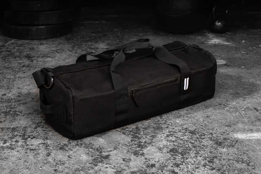 Nobull Waxed Canvas Traditional Duffle Bags Black | 8632-VQBJK