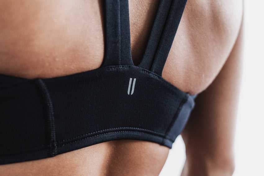 Nobull Wide Band Sports Bra (Plush Heather) Sports Bras Black | 0582-UTABM