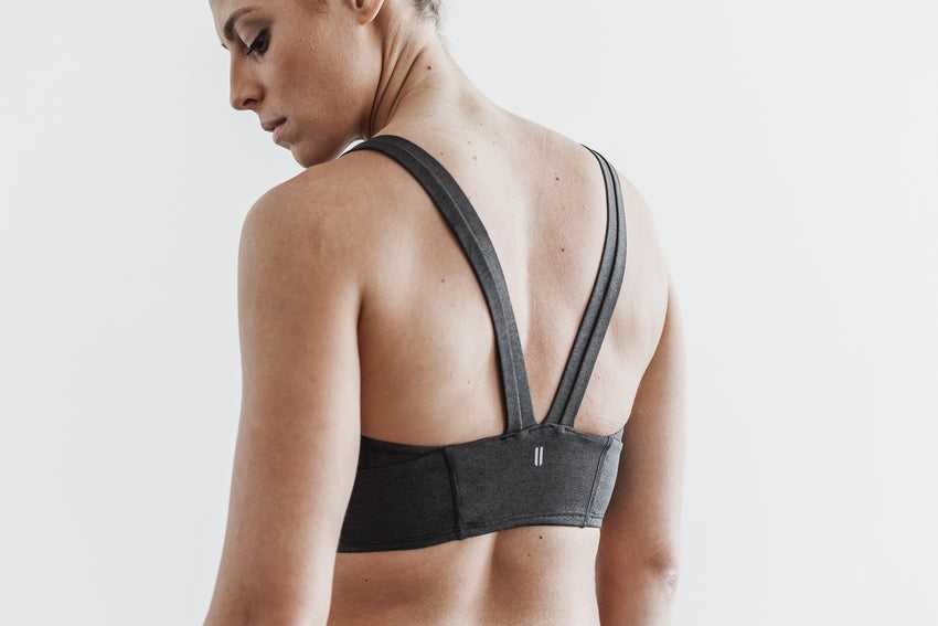 Nobull Wide Band Sports Bra (Plush Heather) Sports Bras Black Heather | 0942-ZJPED