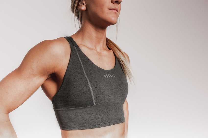 Nobull Wide Band Sports Bra (Plush Heather) Sports Bras Charcoal Heather | 2439-DWTUZ