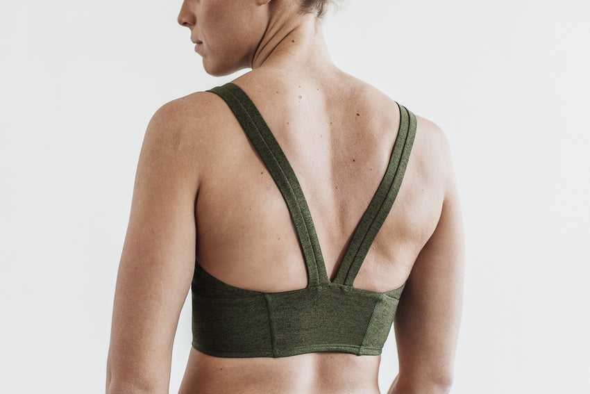 Nobull Wide Band Sports Bra (Plush Heather) Sports Bras Olive Heather | 4837-BKURZ