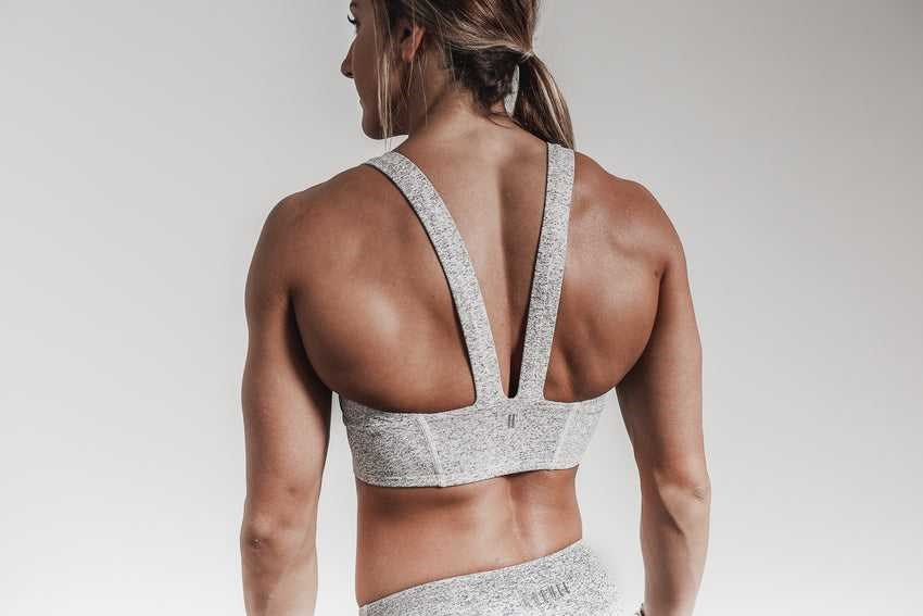 Nobull Wide Band Sports Bra (Plush Heather) Sports Bras White Heather | 7049-VKWHG